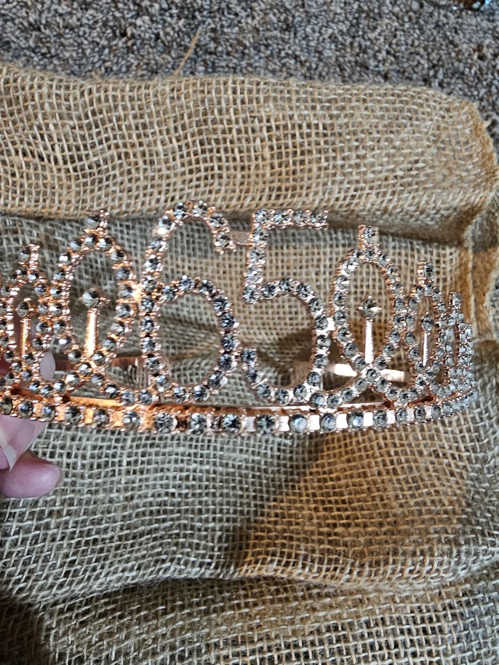 Rose Gold 65 Rhinestone Birthday Tiara